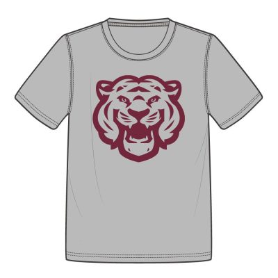 Trinity Lutheran Tiger Face Adult Grey T-Shirt