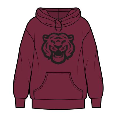Trinity Lutheran Tiger Face Youth Maroon and White Hoodie